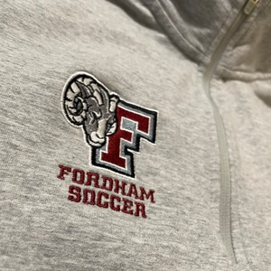 【PUMA】カレッジ ハーフジップ スウェット FORDHAM SOCCER 刺繍ロゴ フォーダム大学 サッカー プーマ L US古着