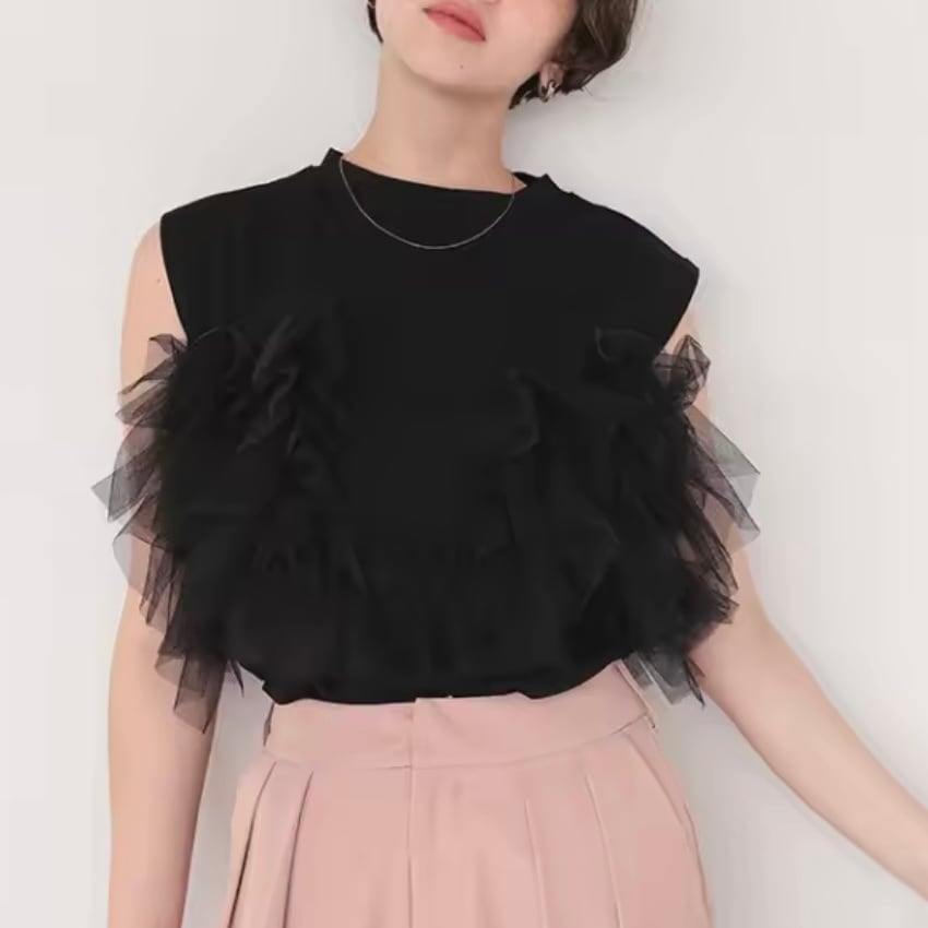 frills tulle 3way tops