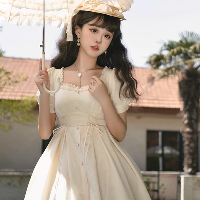 ロリータ ストローハット フレンチガーリー レトロ 甘め lolita