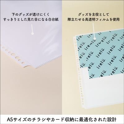 2ポケット(両面) A5サイズ用イレールバインダーリフィルIRL-RF-B07