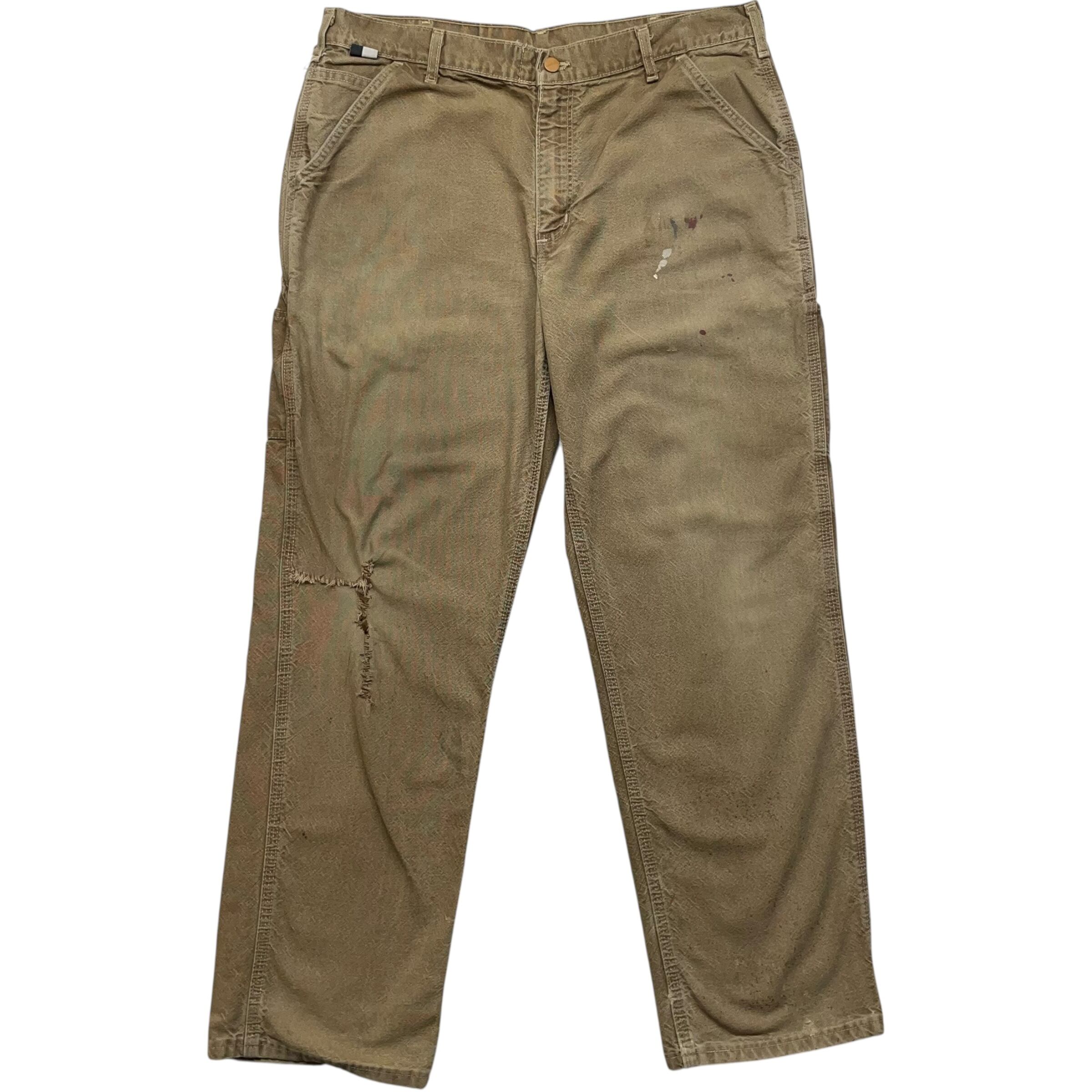 《実寸W39 L31》Carhartt カーハート ワークパンツ ペインターパンツ CAT2 オリジナルフィット リペア有 ブラウン no.8802