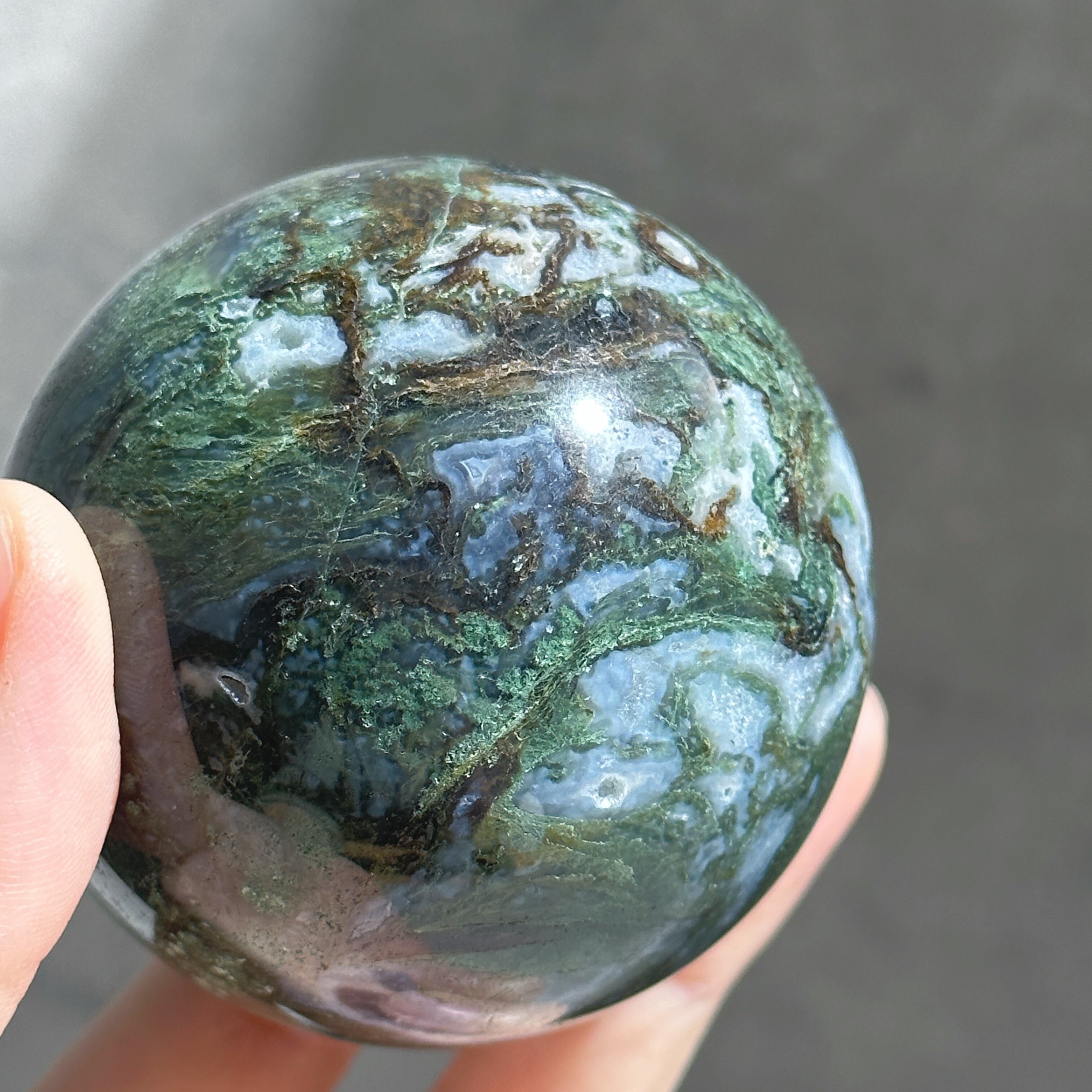 モスアゲート スフィア（丸玉）11♢Moss agate ♢天然石・鉱物
