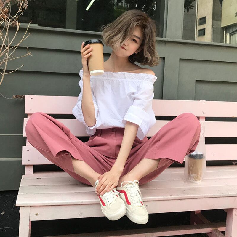 ホワイトシャツ サマースタイルルーズ薄手トップス 夏物 萌量不足63467401287