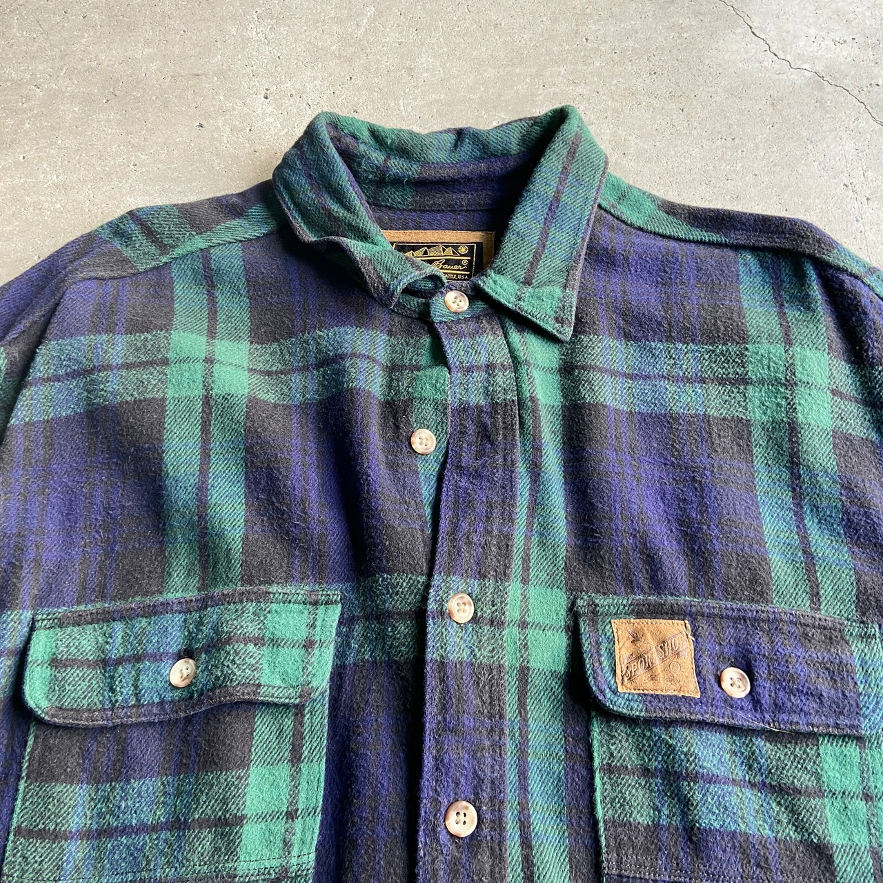 USA製 80年代 Eddie Bauer エディーバウアー チェックシャツ ヘビー 