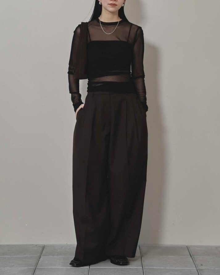 todayful Lightweight Tuck Trousers ブラック Lightweight Tuck Trousers（フルレングス）｜TODAYFUL