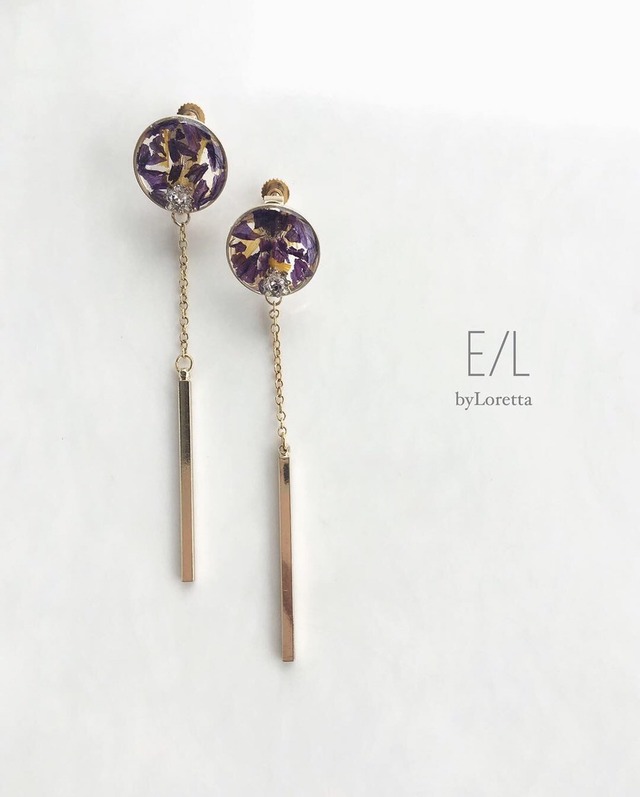 Flower chain stick pierce/earring