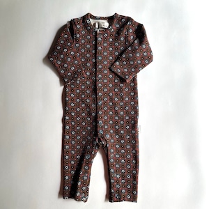 & pal Flower Pattern Rompers【70cm】Bordeaux