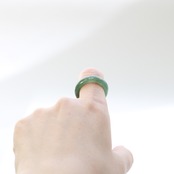 【18号】深緑 翡翠くり抜き甲丸リング A貨翡翠 jd_rg2193