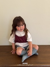 韓国子供服 / BANANA J / 26Autumn / ピグメント レタリングTシャツ / 秋服 / キッズ *XS~JS*