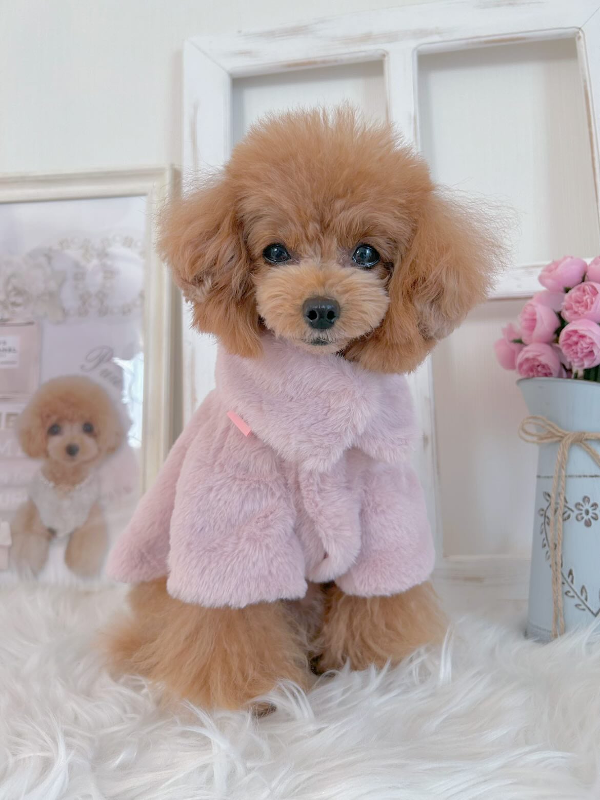 ラビットフェイクファー・コート（スフレピンク） | plumeluxe