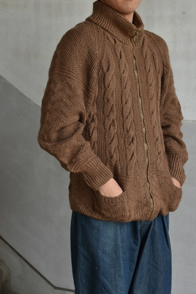 zipup knit blouson