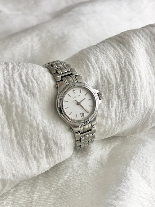GUCCI グッチ 腕時計 シルバー GG ステンレススチール 9040L vintage ヴィンテージ オールド 8xaiw7