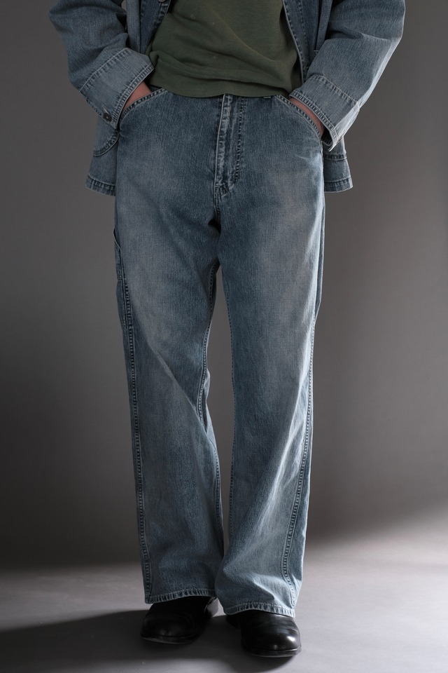 ULTERIOR / FADED LIGHT DENIM PAINTER PANTS
