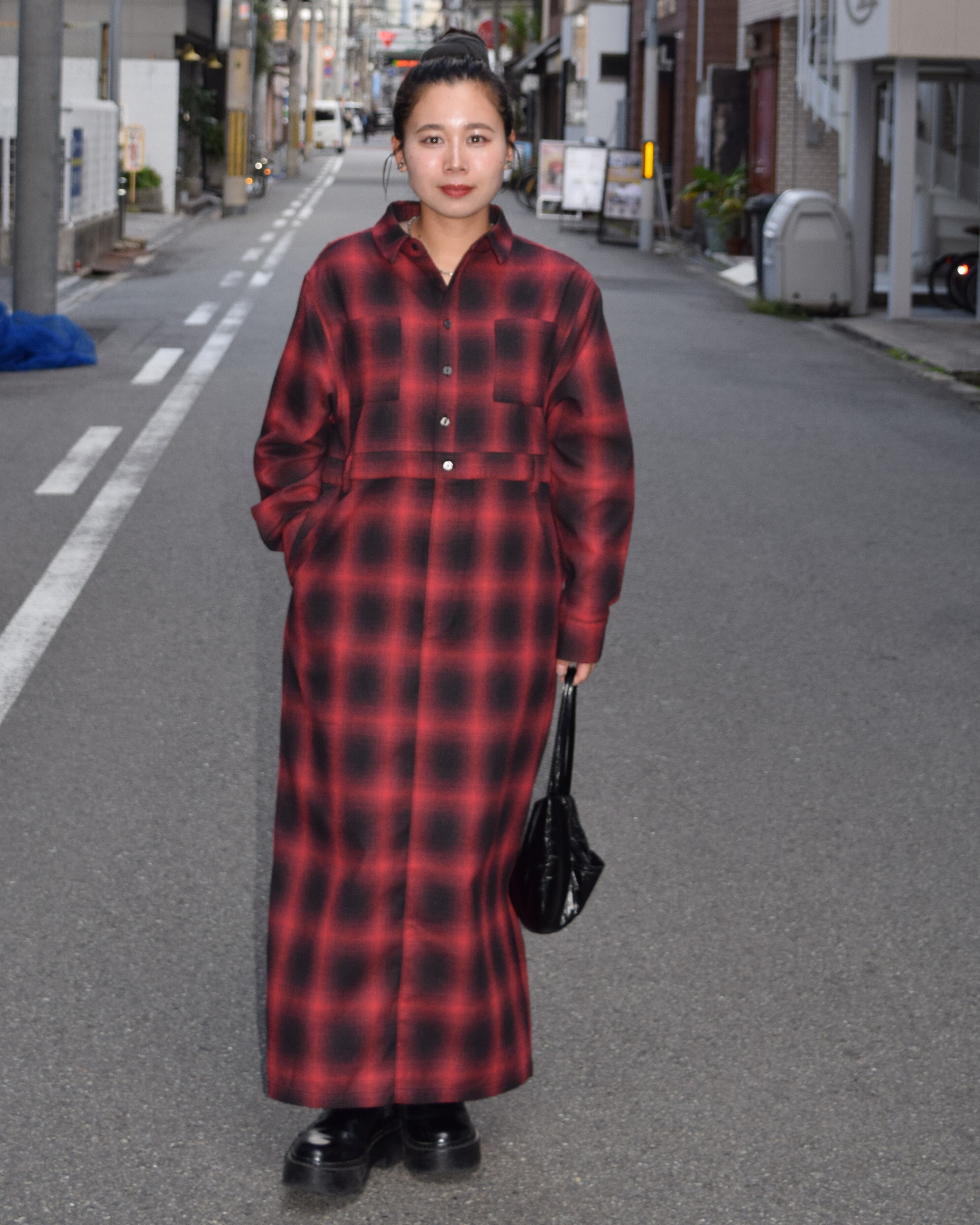 R792708 オンブレチェックワンピース | ROSIEE