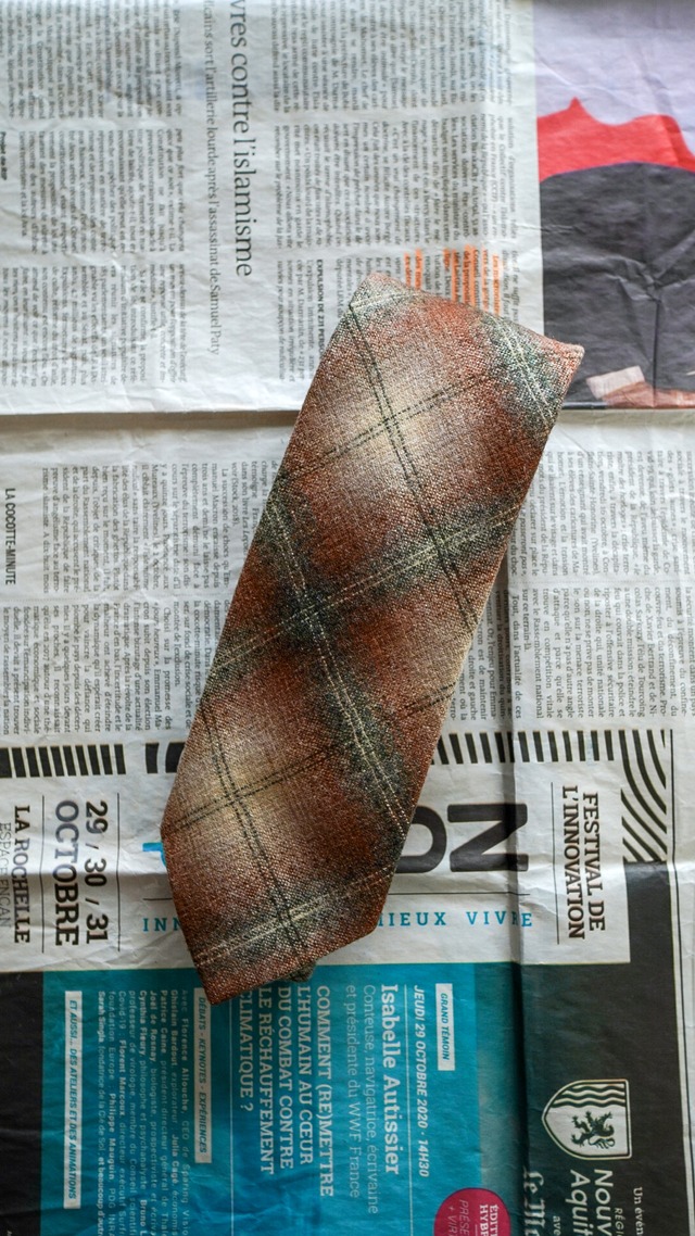 【1970s】PENDLETON ペンドルトン オンブレチェック柄 ウールタイ《ヴィンテージ ネクタイ》