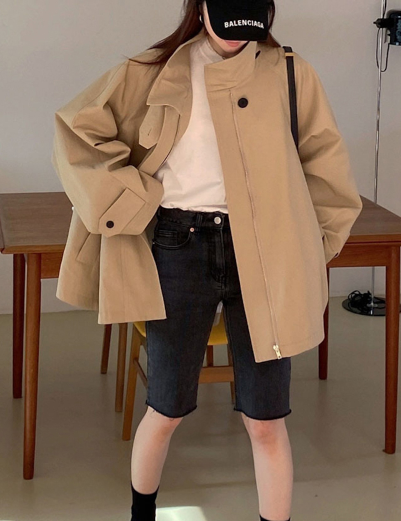 【新作5%OFF・3日間】Merci Half Trench-Coat_2colors