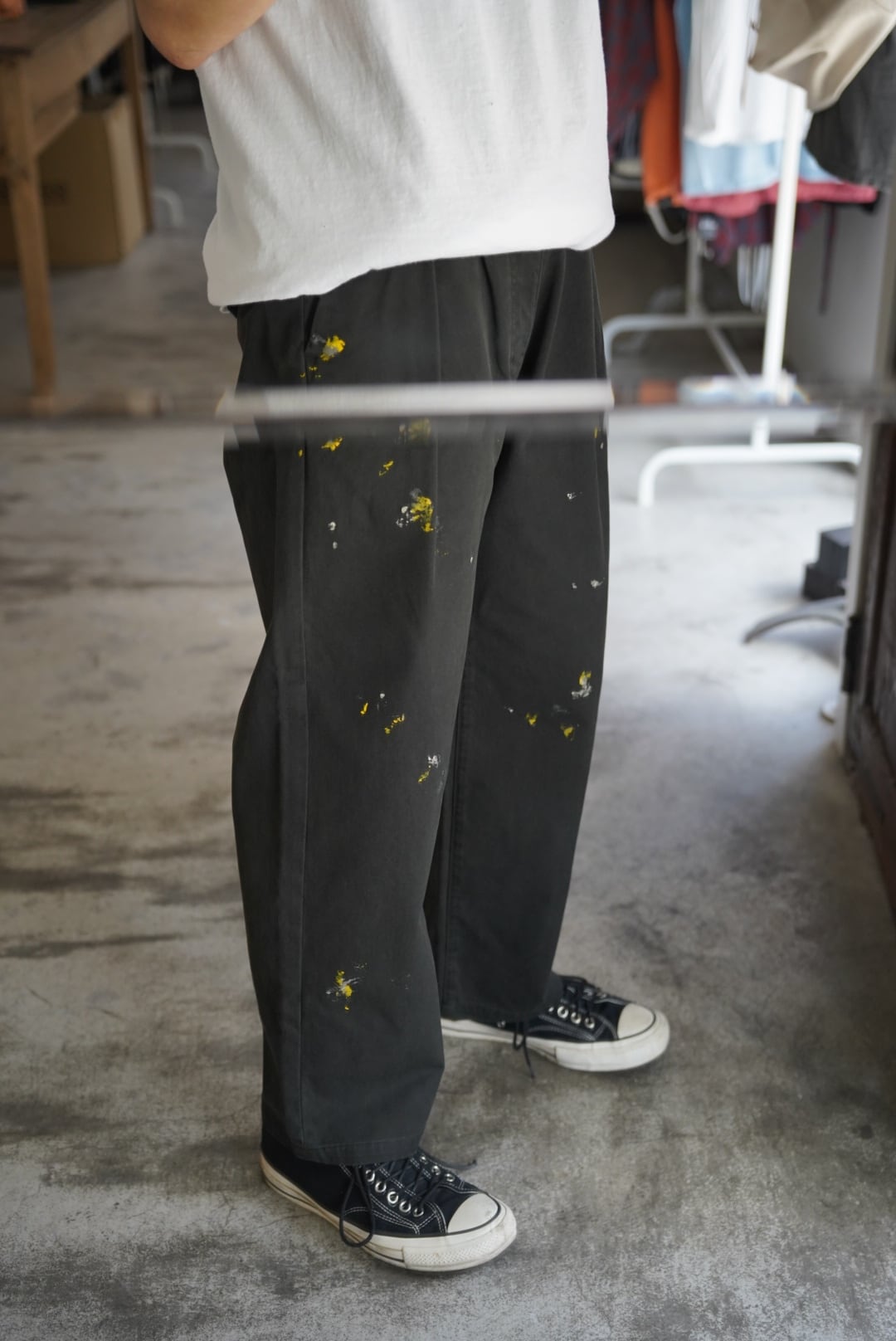 ancellm PAINT CHINO TROUSERS BLACK サイズ2