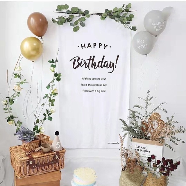 .誕生日タペストリー　バースデーパーティー飾り物　画鋲つ付き　lgo0005