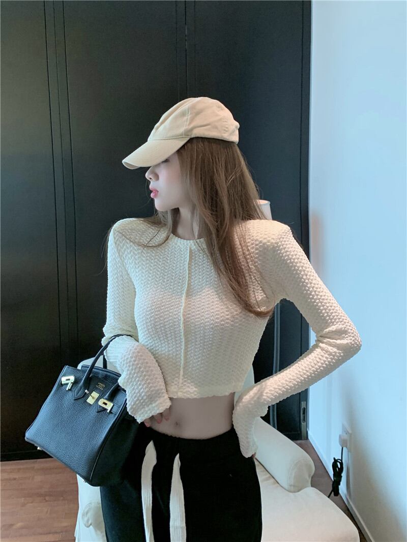 Tシャツ シャツ ショートオータムブラックトップス ロング 秋物 ステッチ ブラックストロベリース27931789285