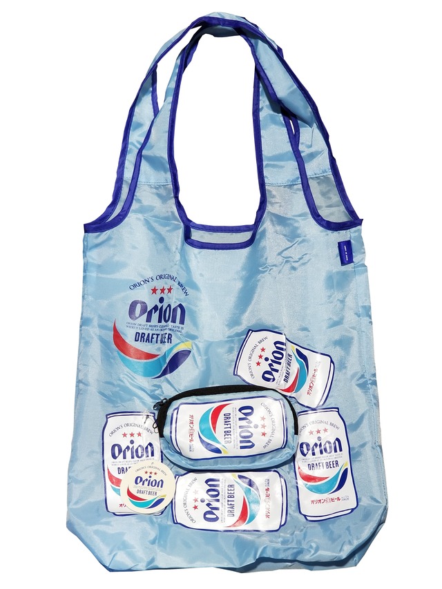 送料無料 沖縄 雑貨 オリオンビール グッズ エコバッグ ドラフト缶ロゴ入り お土産 かわいい おしゃれ 限定 ブランド 小さめ コンパクト 折りたたみ ナイロン トート レジ袋 かっこいい オキアジ 沖縄とアジアの雑貨屋さん