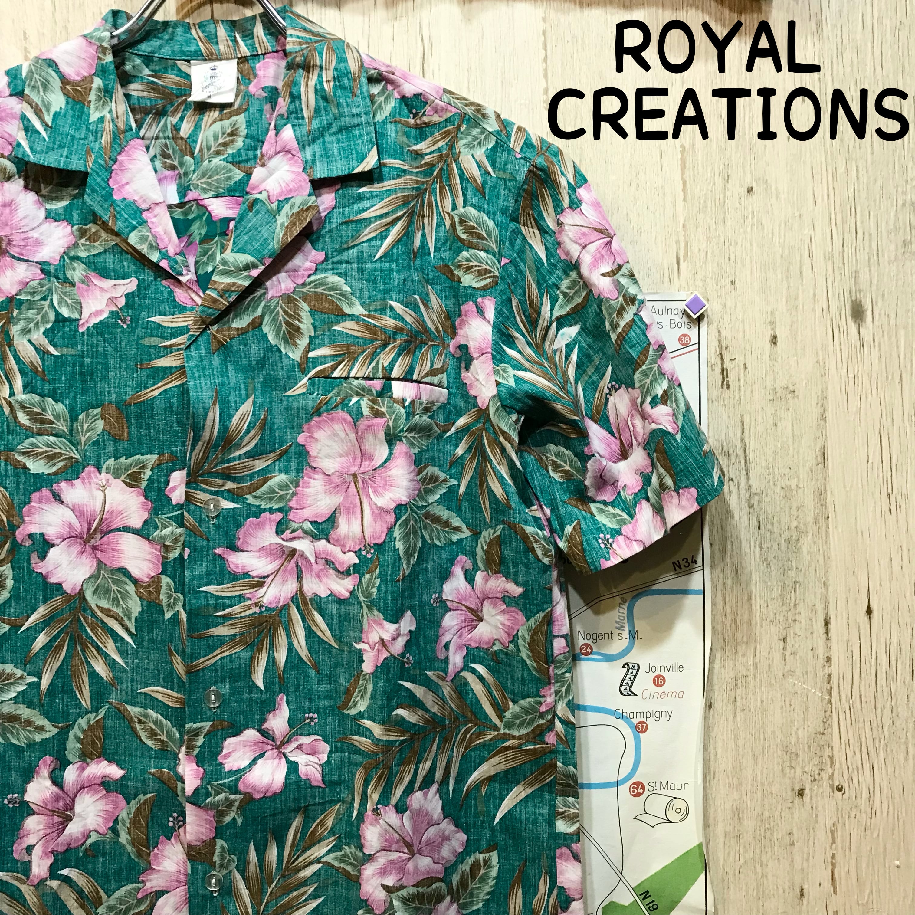 Royal creations 90s コットンアロハシャツ ハワイアン XL