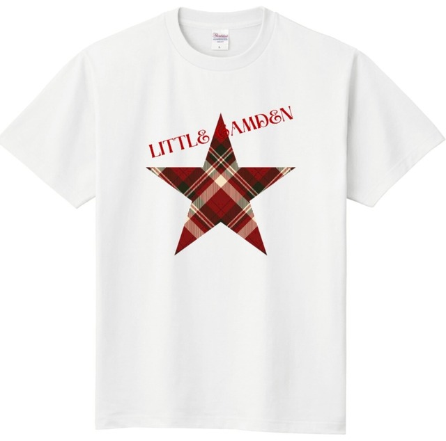 チェックスターTシャツ ホワイトレッド