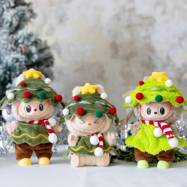 クリスマス準備！ほっこり幸せな雰囲気♡ Labubu ラブブ クリスマスツリーセット 新作 プレゼント ほっこり 15cm 17cm 対応 ドール衣装