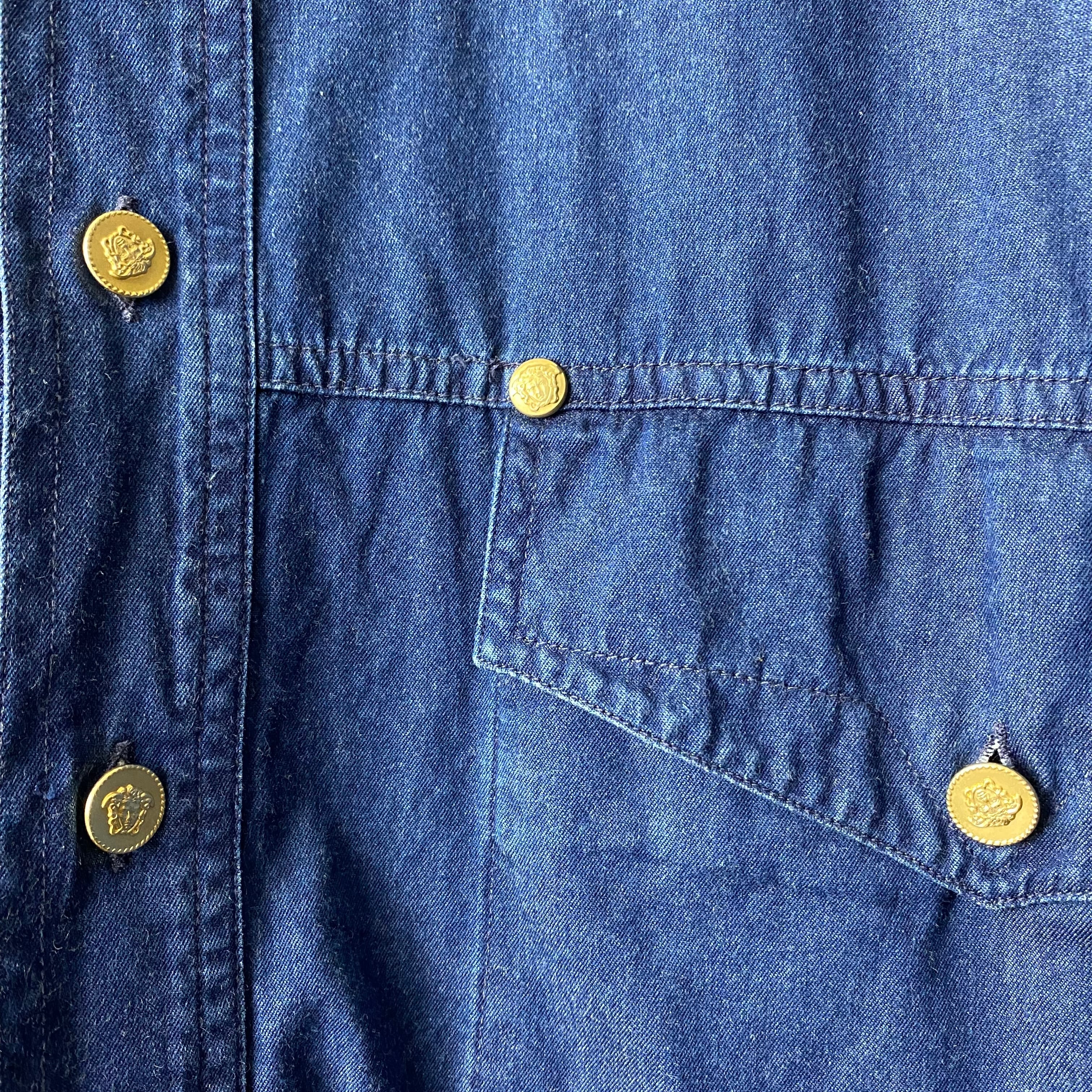 vintage VERSACE JEANS COUTURE oversized denim shirt | NOIR ONLINE