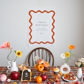 ”即納”バースデータペストリー Uneune1_Donuts color: ドーナツ ブラウン テラコッタ Birthday tapestry 韓国っぽ うねうね くねくね