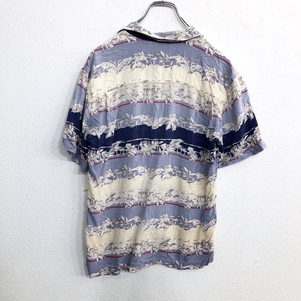 VAnp HEUSEN アロハシャツ キッズ Lサイズ 柄 半袖シャツ ライトブルー