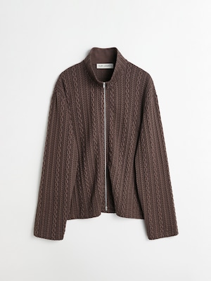 OUR LEGACY　SHRUNKEN FULLZIP POLO　Indulgent Choco Cable Jacquard　M2246SI