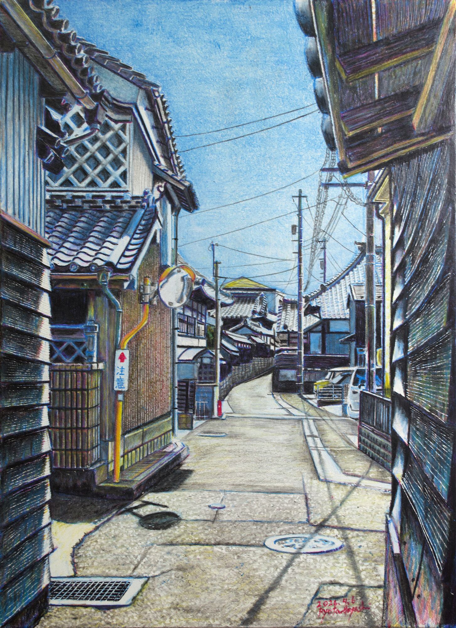 絵画489 油絵/風景/街景/東京/池袋/人世横丁/P10号 Tokyo Sketch