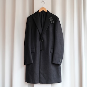 HERMES LEATHER CHIN STRAP WOOL COAT