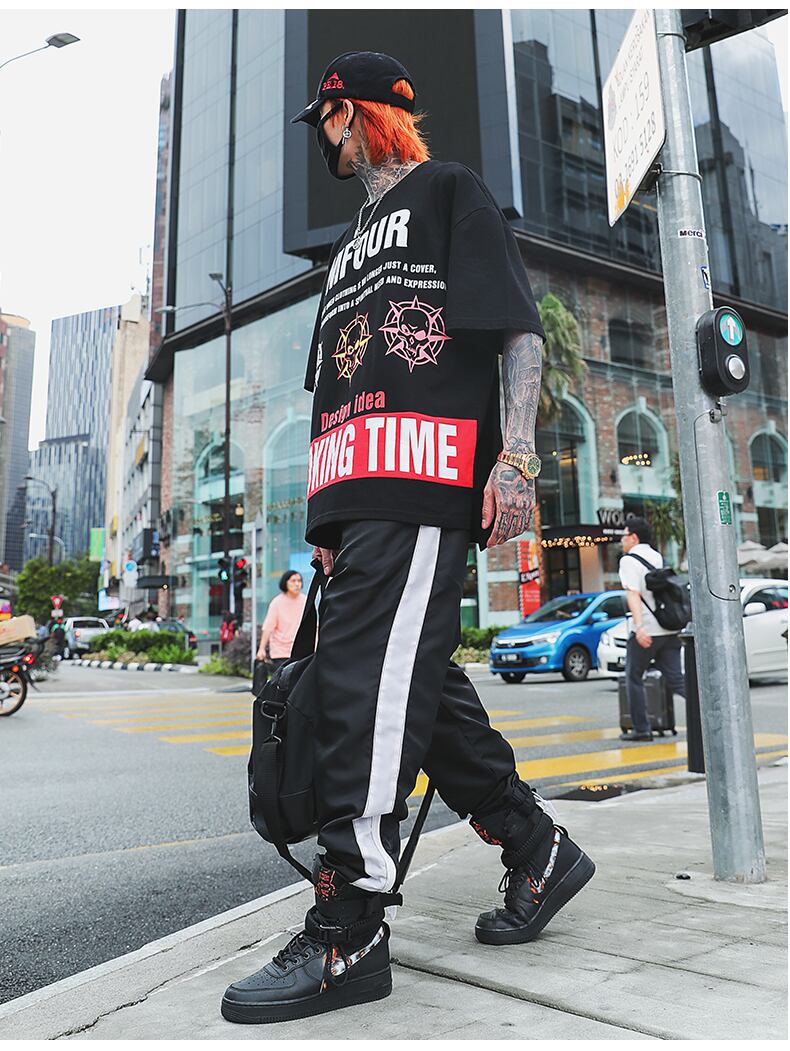 全2色 Tシャツ カットソー プリント カジュアル ストリート 