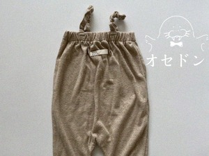 【Aosta】リネンオーバーオール 70~115cm ベージュ 240512