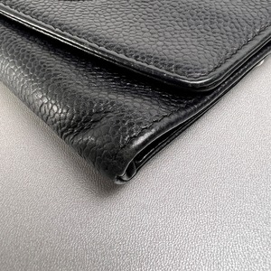 【最終処分SALE】CHANEL シャネル ココマーク  キャビアスキン 長財布 ブラック A-12669