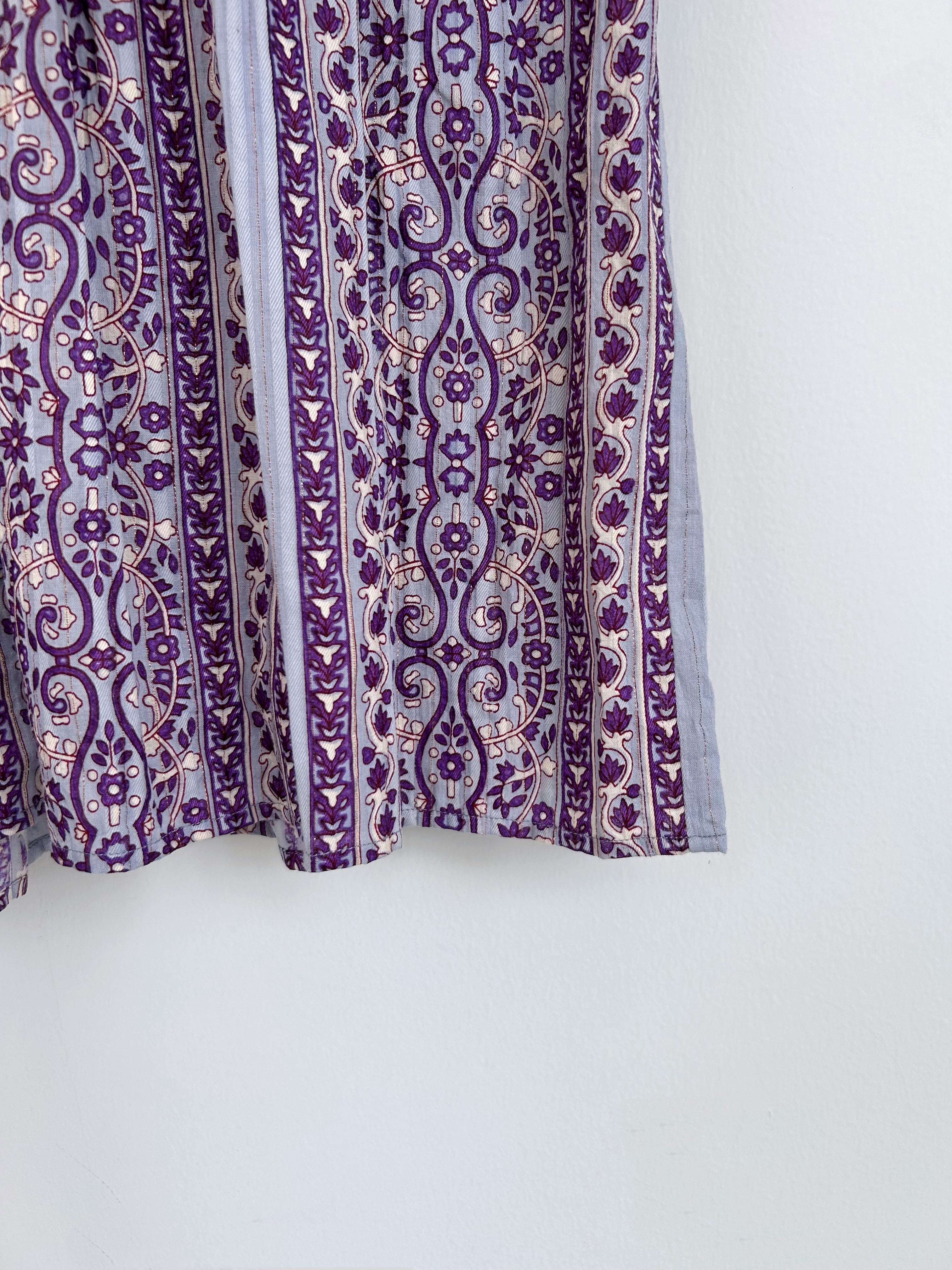 Sara Mallika Cotton Jacquard Flower Print Yoke Dress | KOKO