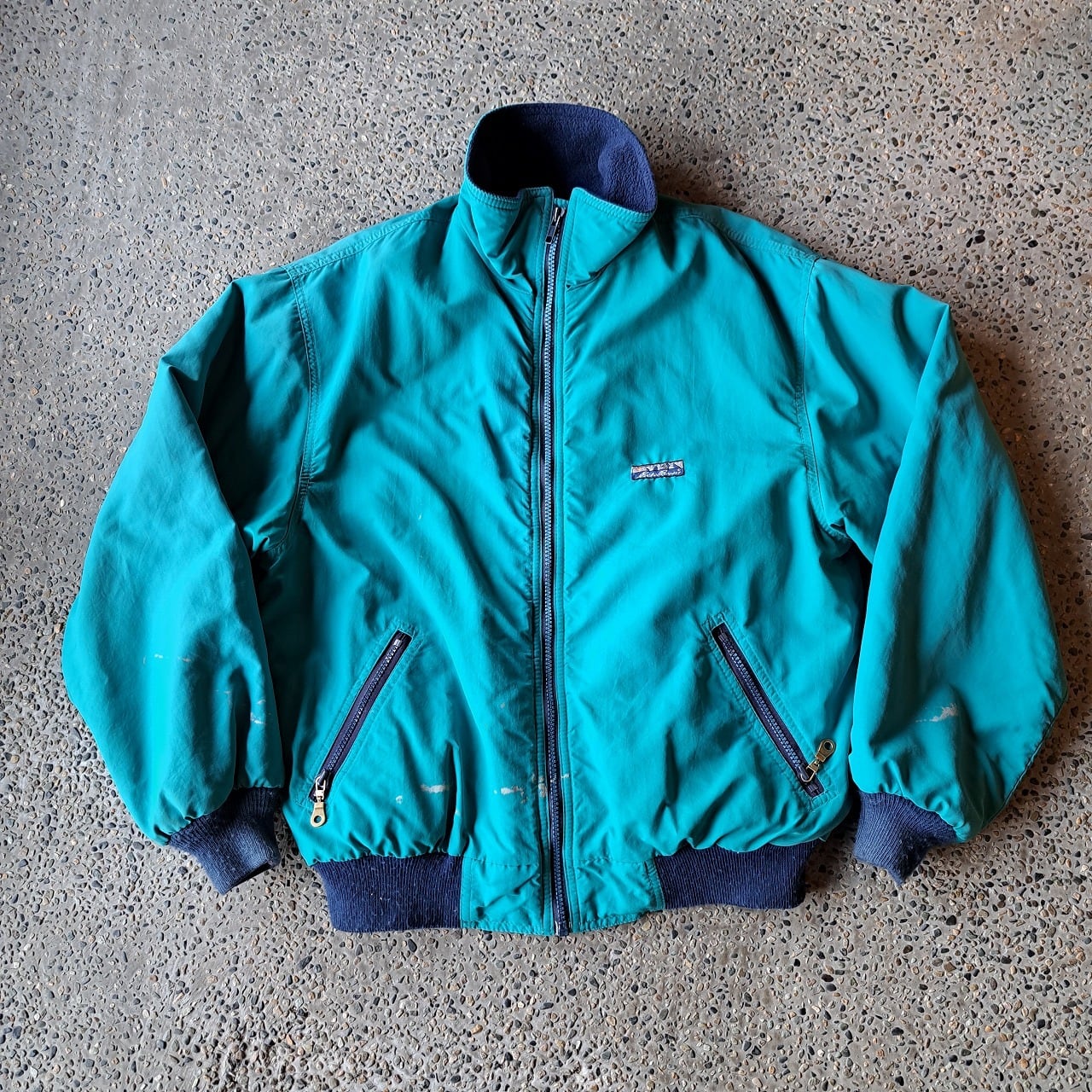90s Eddie Bauer ウォームアップジャケット ナイロン 古着 青 90s 