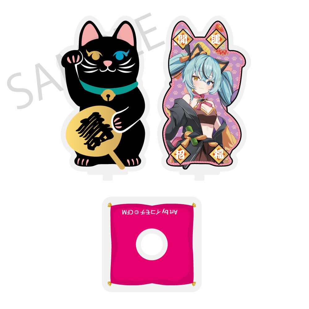 「初音ミク×招き猫×真夏の熊谷」まわるダイカットアクリルスタンド