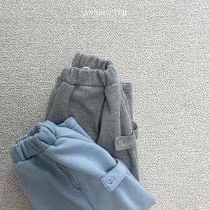 【and butter】ボタンワイドスウェットパンツ グレー 130cm