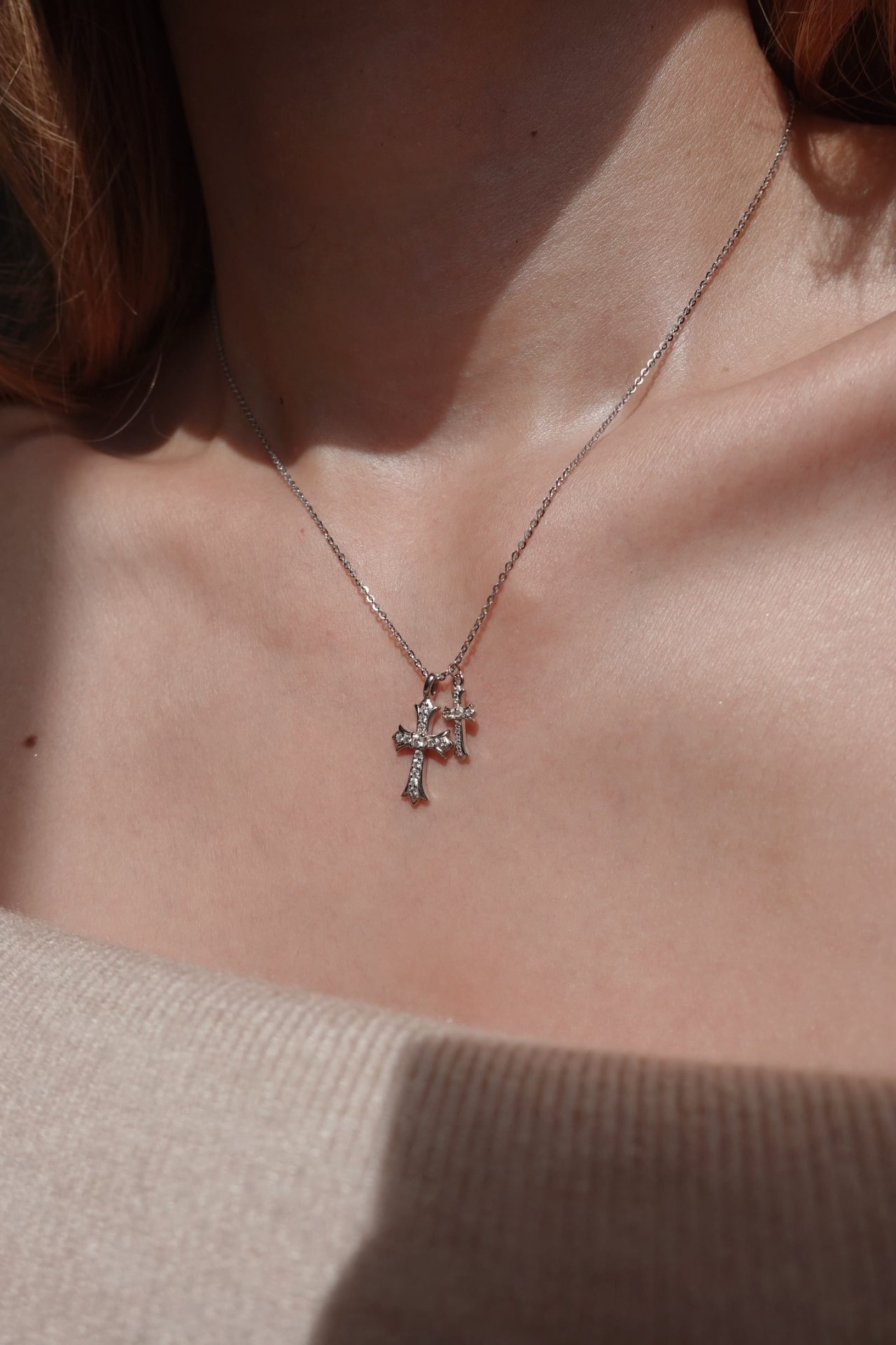CREA レディース ネックレス Twin Crosses Necklace Twin Crosses Necklace | 金属アレルギー対応のアクセサリー crea.jewelry