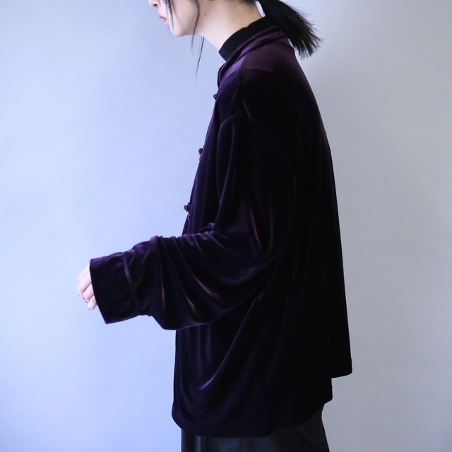 loose over silhouette violet china velours shirt