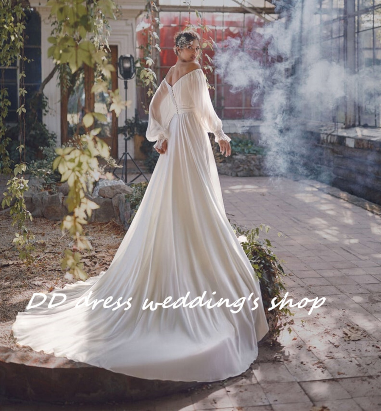 フランス風 ふんわりシフォン パーティードレス 披露宴/挙式 前撮り  