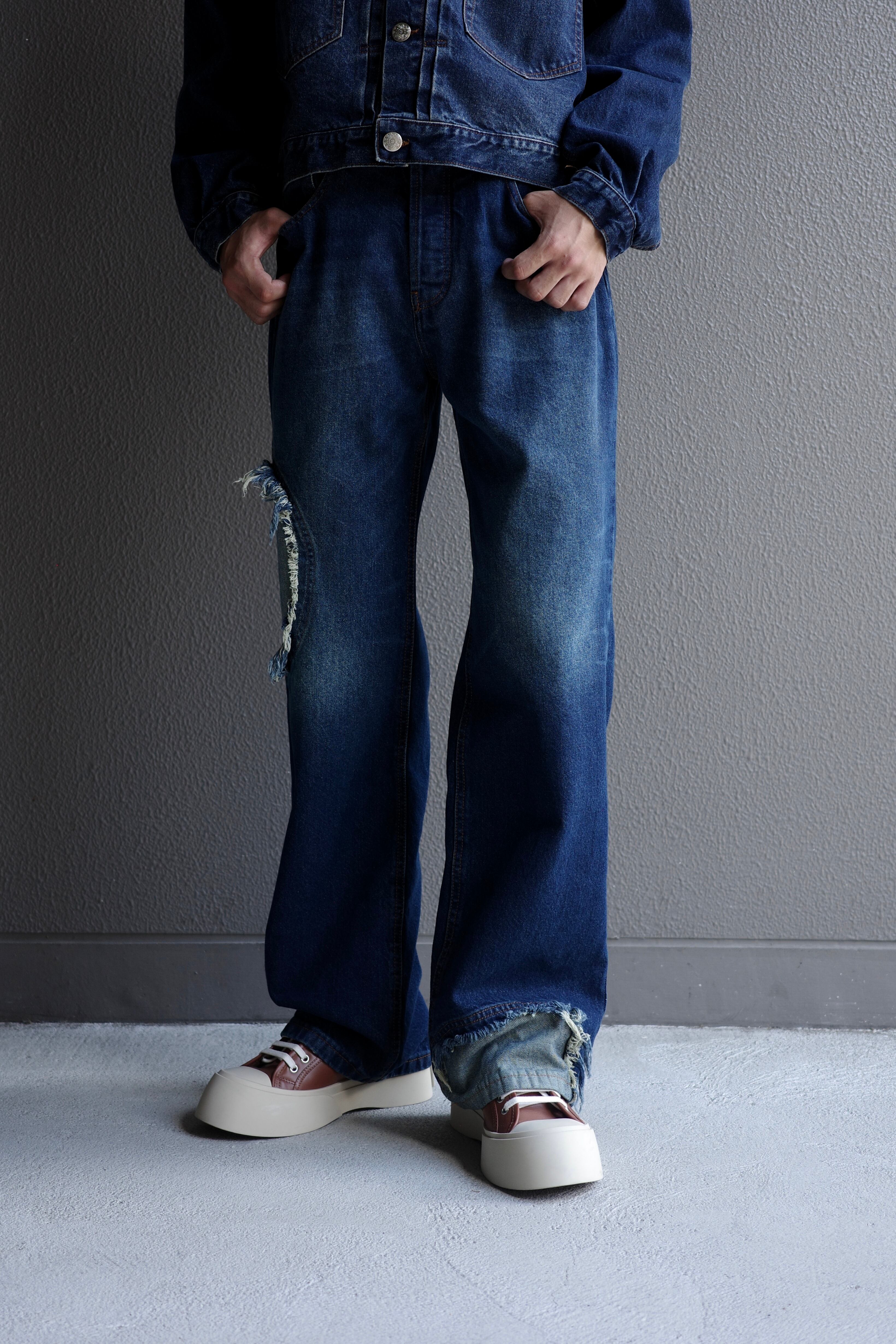 EDWARD CUMING【CIRCLE WINDOW JEAN -Indigo Blue Wash-】 | lloomm