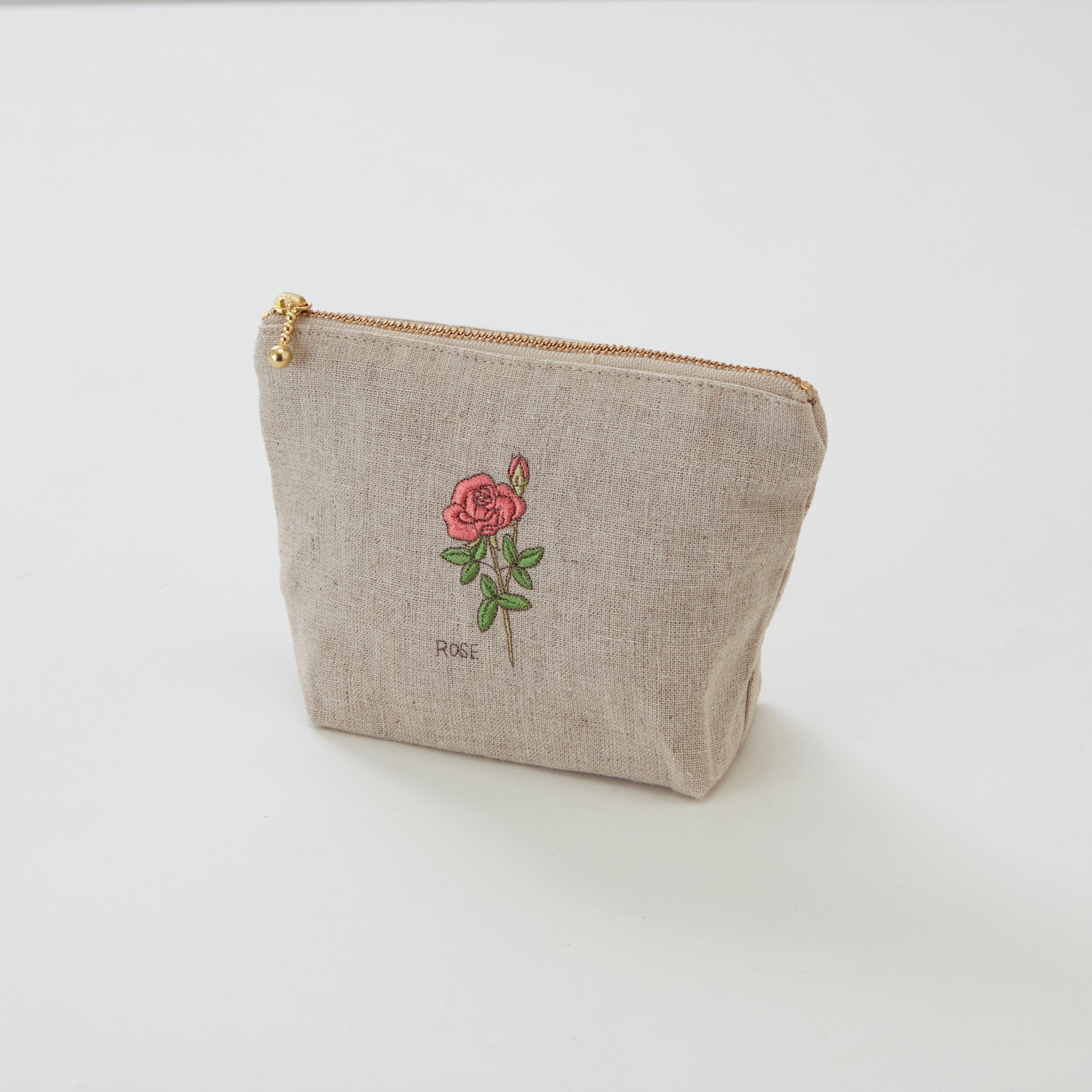 リネンポーチ〈Nローズ〉 | Etoffe（エトフ） 公式 ONLINE SHOP