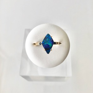 Boulder Opal×Sapphire×Diamond K18Ring