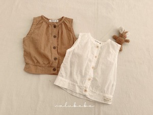 【valu bebe】エアリーコットンブラウス アイボリー 70〜110cm