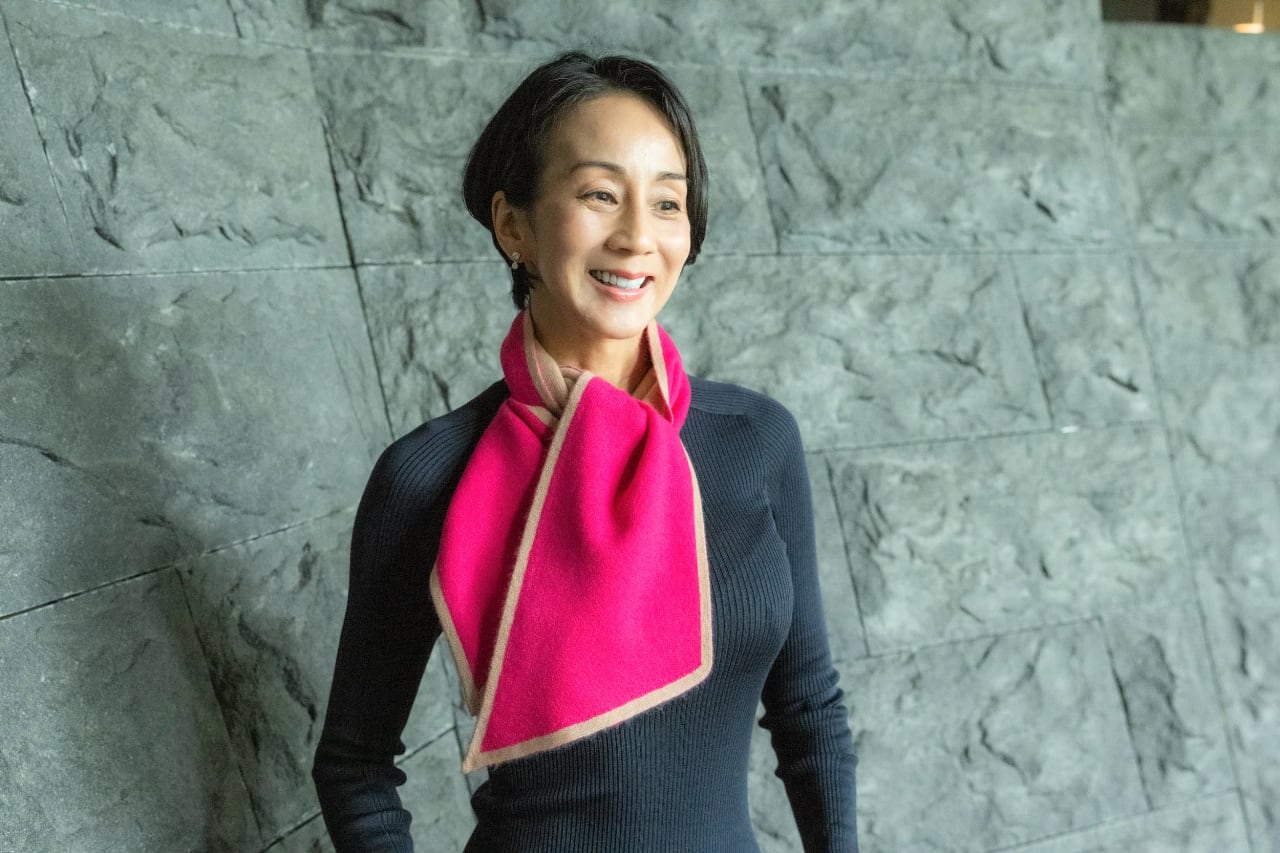 中村江里子セレクト カシミヤ バイカラー ミニマフラー(4色)