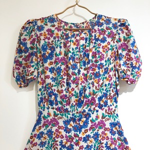 VINTAGE 40’s flower butterfly print dress