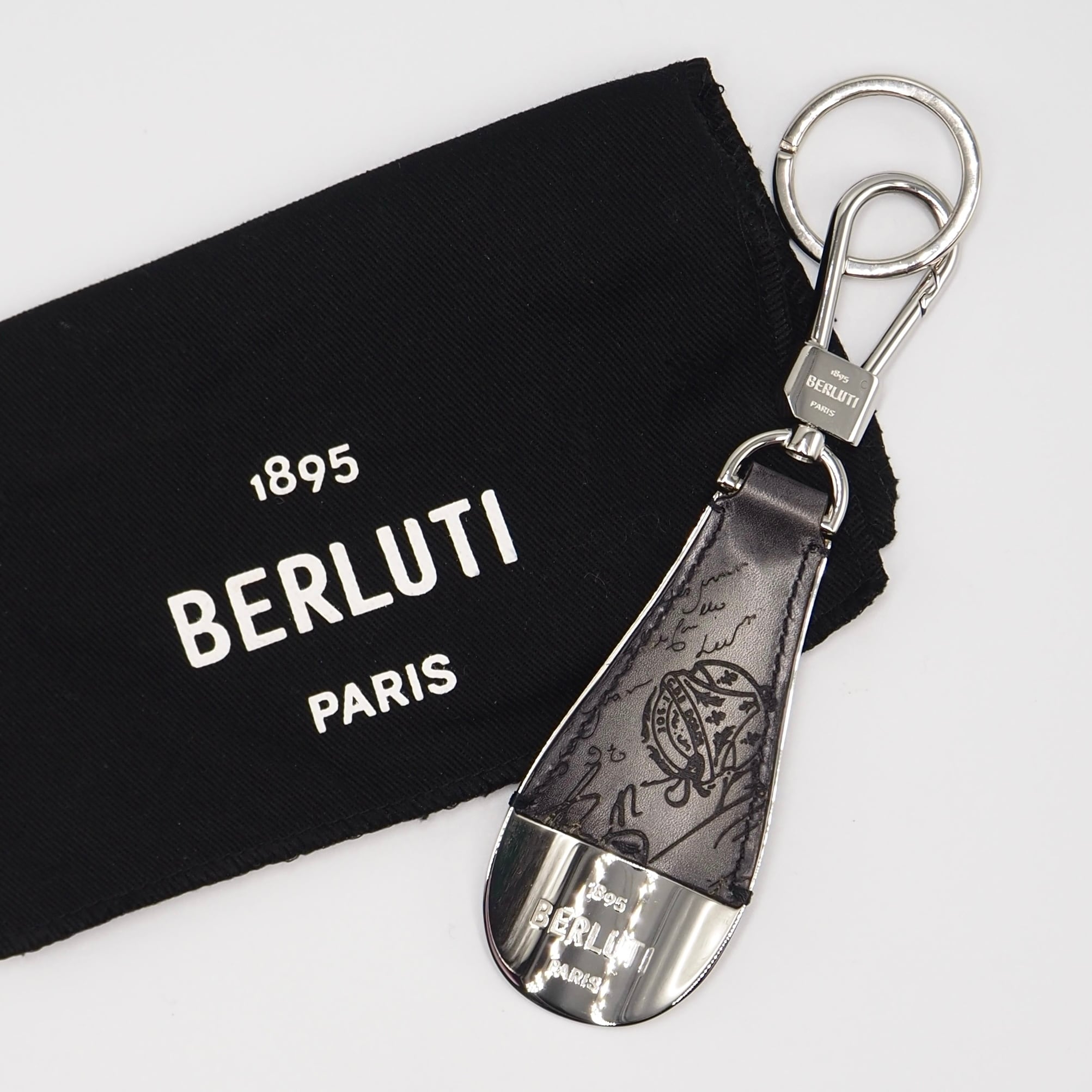 12/18掲載 【現行品】BERLUTI フルスクリット レザー シューホーン キーリング 靴べら ベルルッティ